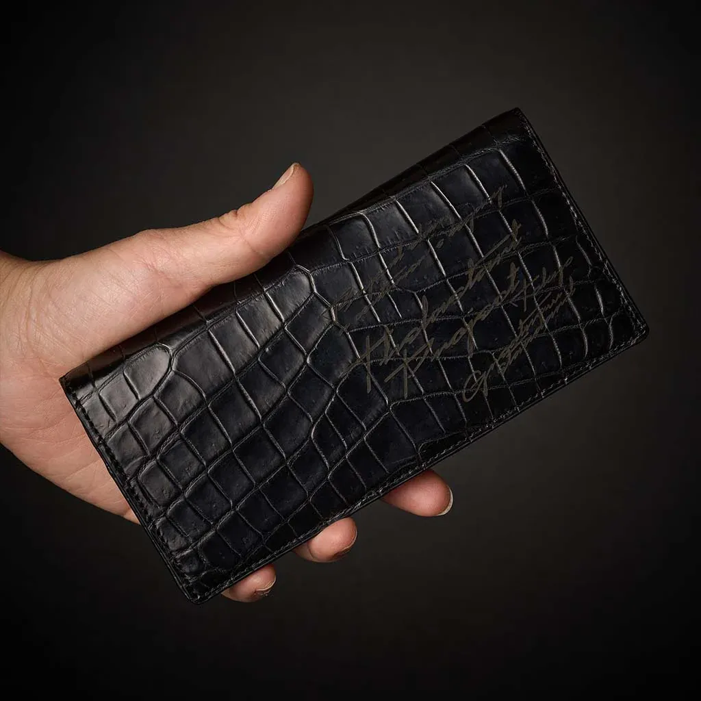 PREMIUM CROCO LONG WALLET "EPIGRAPHIA"　ブラック
