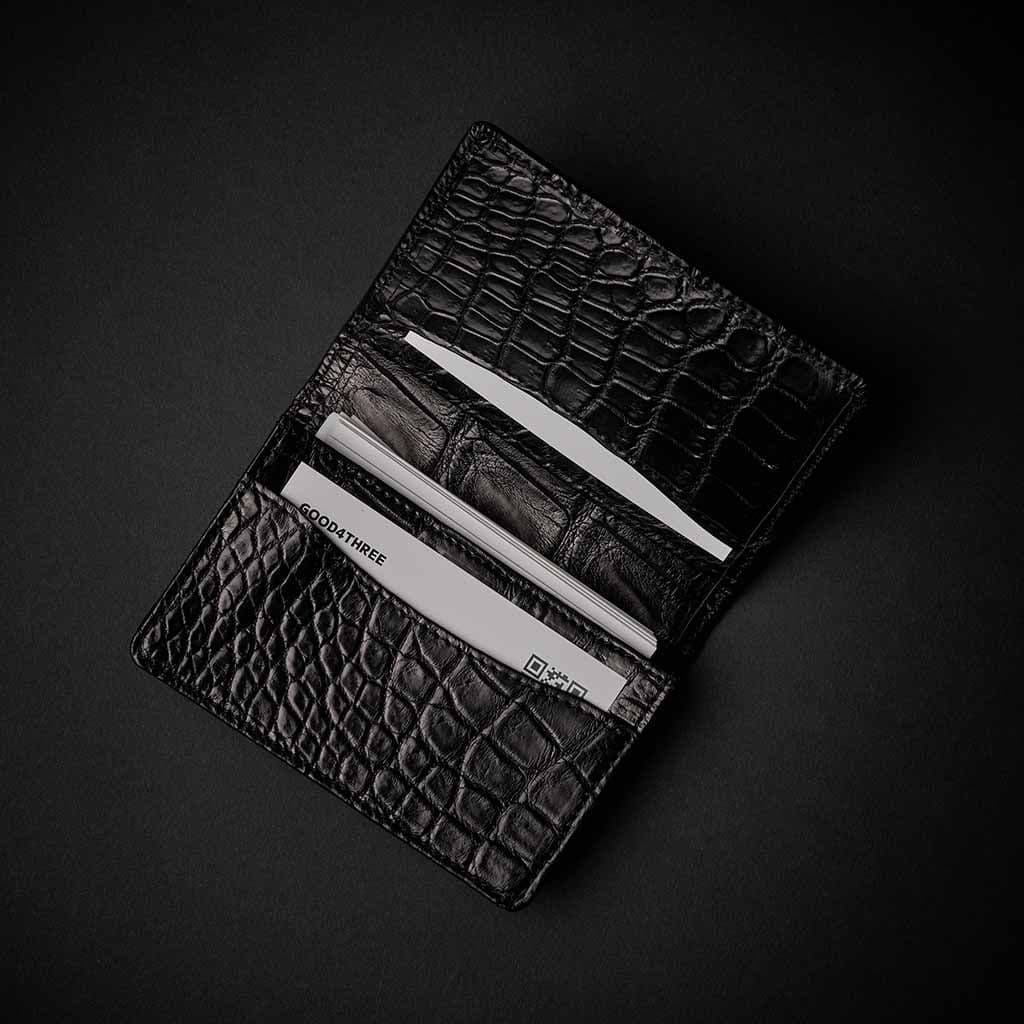 PREMIUM CROCO CARD CASE "EPIGRAPHIA"　ブラック