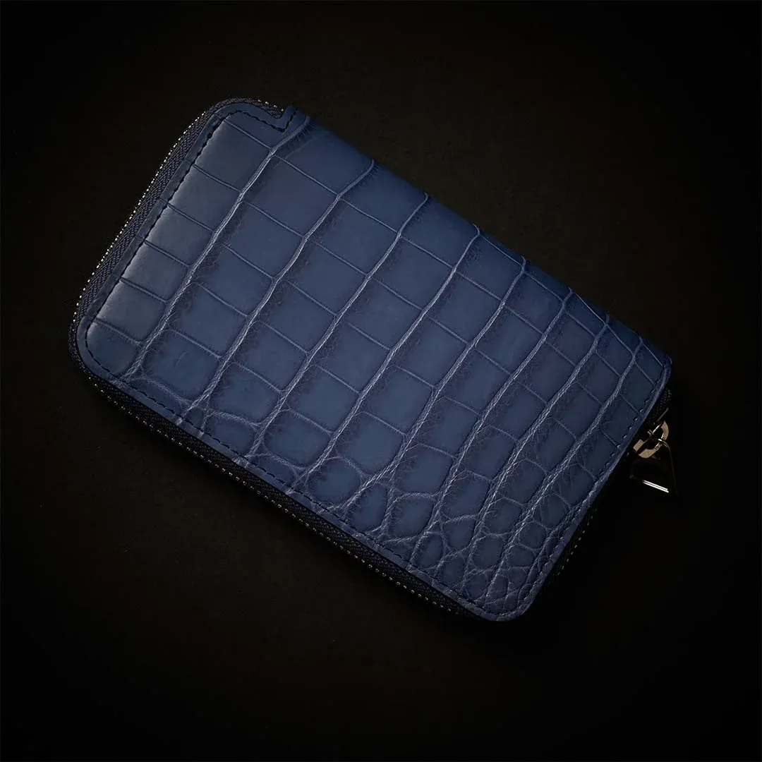 CRISTY SMART MID WLT .5 / CROCO クロコダイル財布　Lブルー