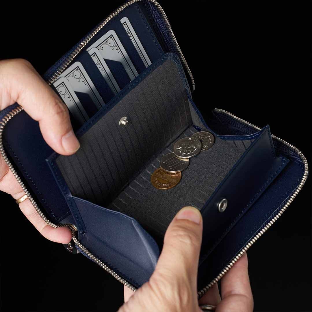 CRISTY STUFFING MID WLT .5 / AI CROCO クロコダイル財布　インディゴ