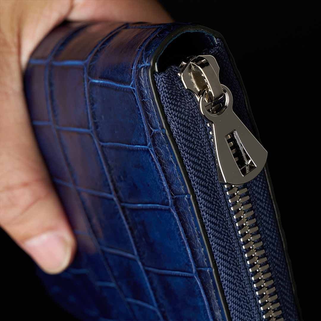CRISTY STUFFING MID WLT .5 / AI CROCO クロコダイル財布　インディゴ