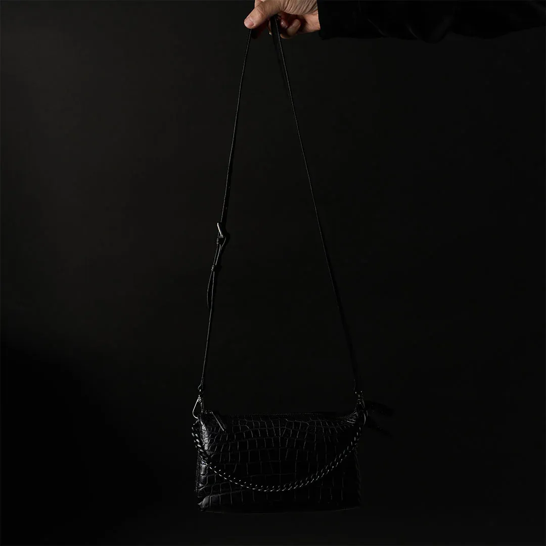 CROCO SHOULDER 「LIBERO」クロコショルダー　ブラック