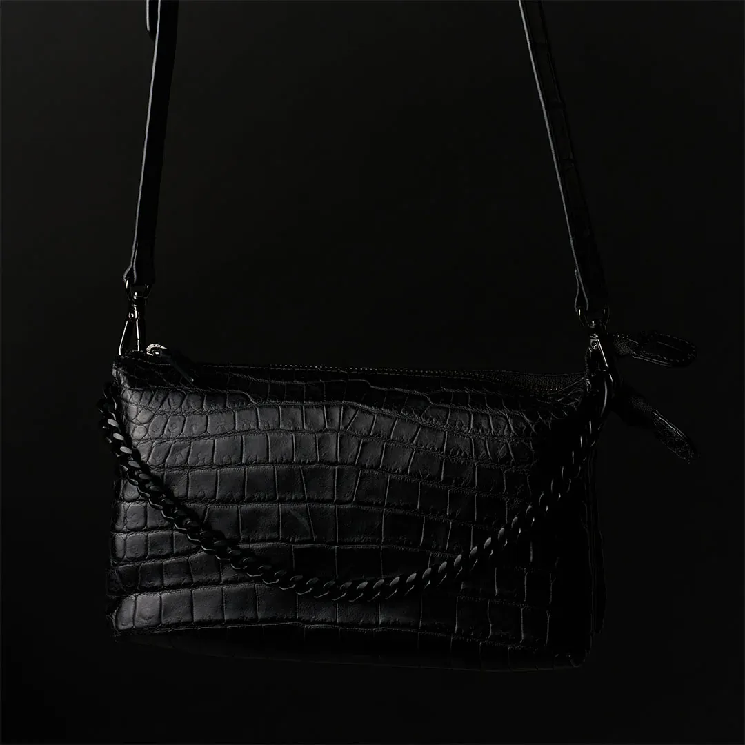 CROCO SHOULDER 「LIBERO」クロコショルダー　ブラック