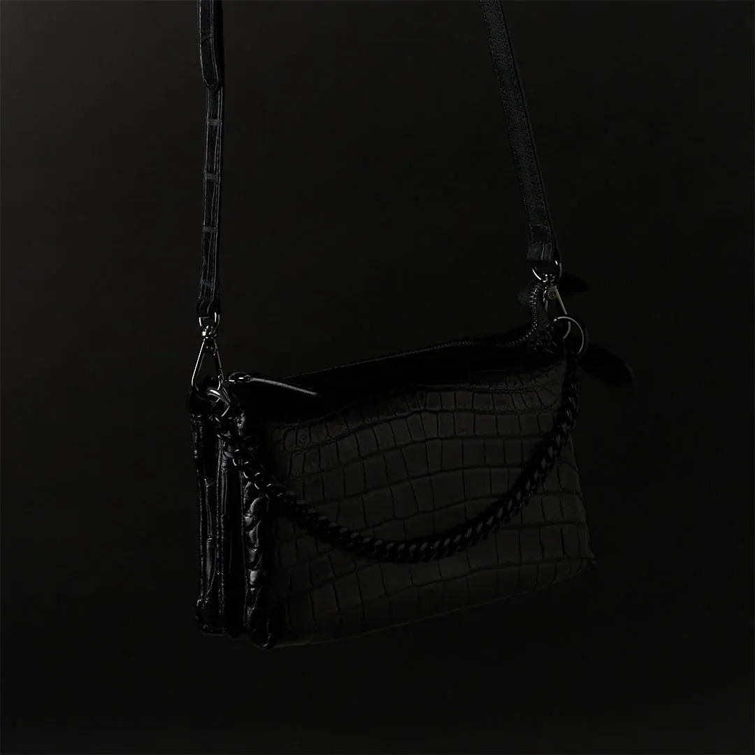 CROCO SHOULDER 「LIBERO」クロコショルダー　ブラック