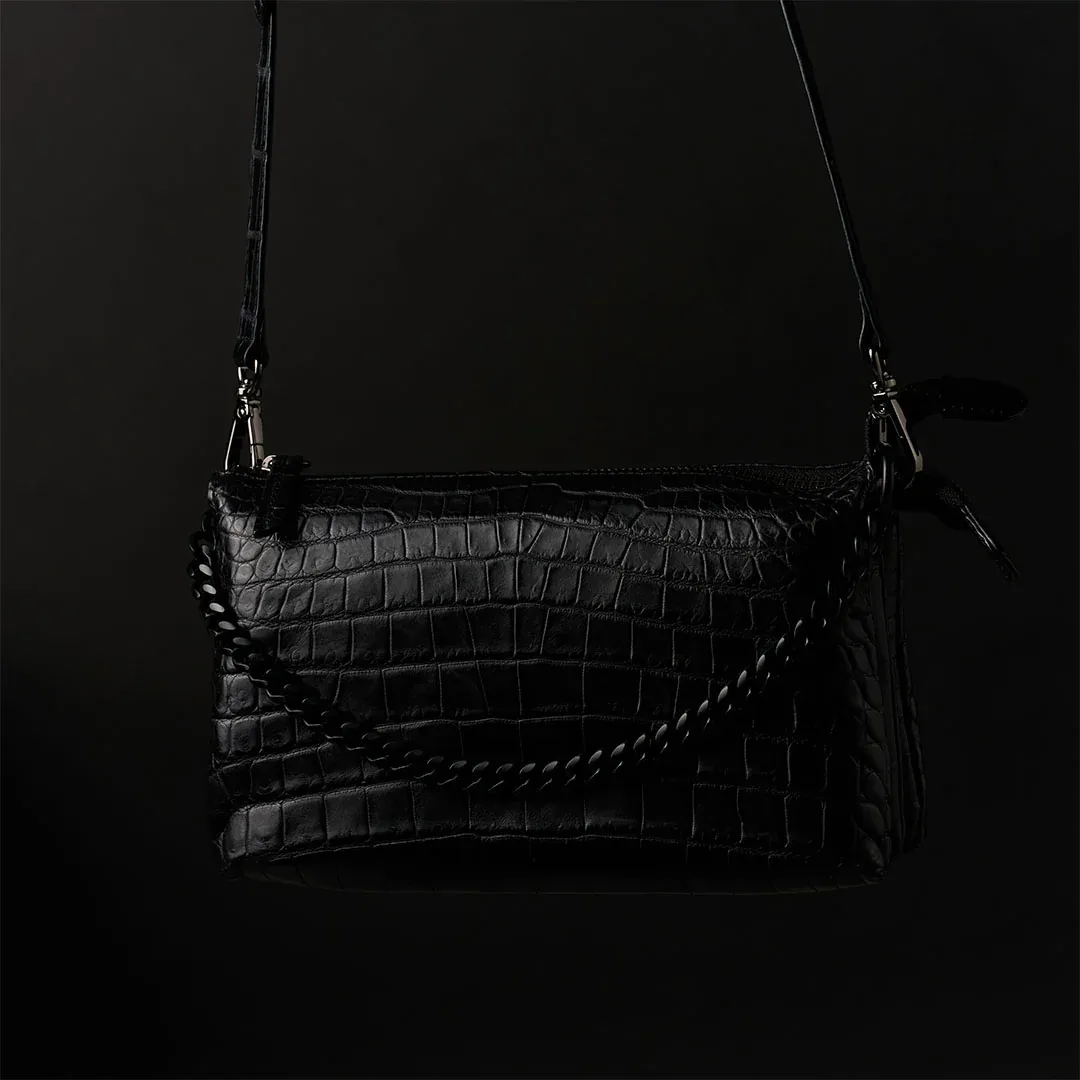 CROCO SHOULDER 「LIBERO」クロコショルダー　ブラック