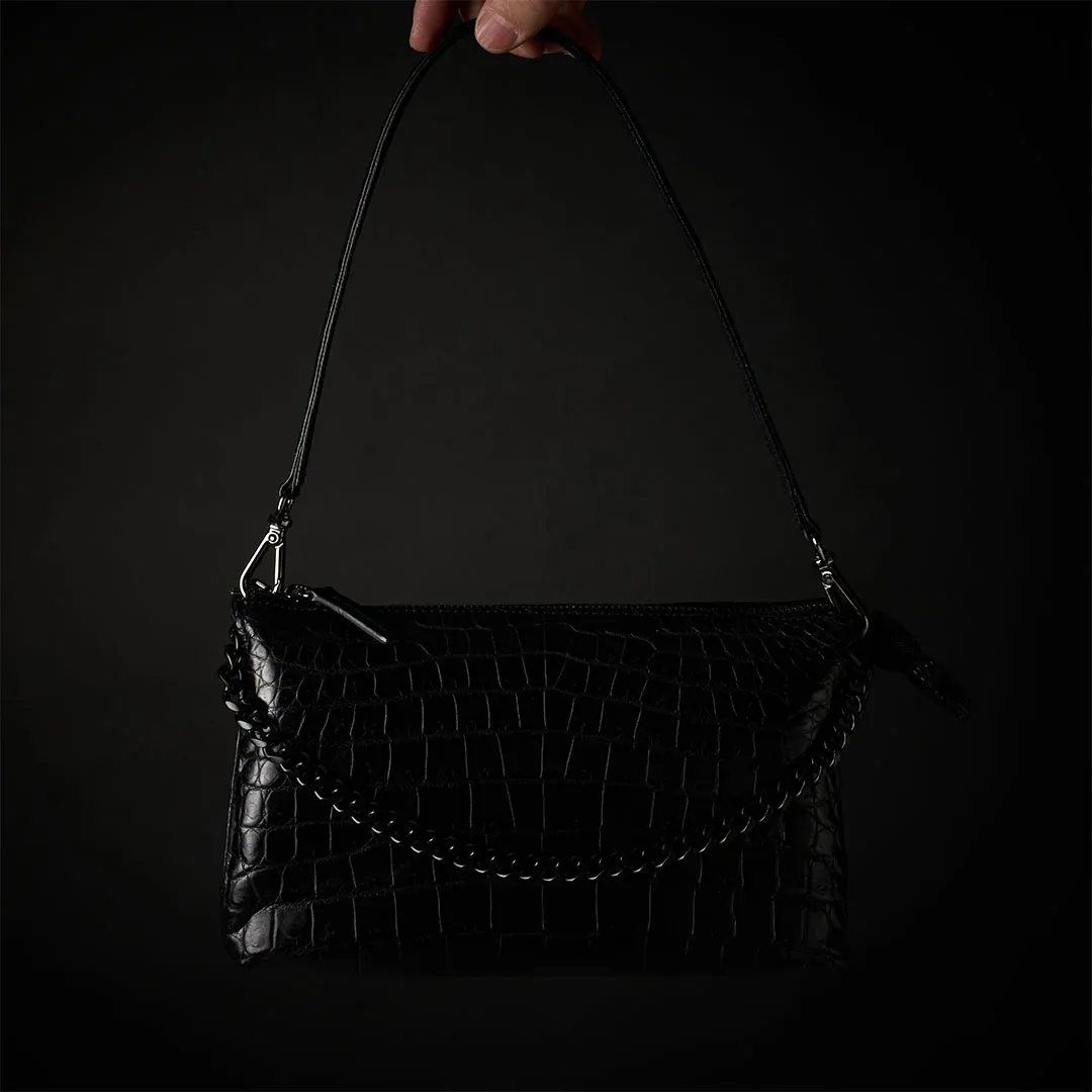 CROCO SHOULDER 「LIBERO」クロコショルダー　ブラック