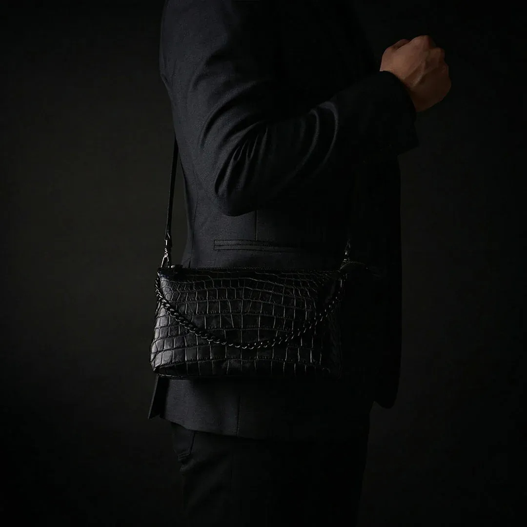 CROCO SHOULDER 「LIBERO」クロコショルダー　ブラック