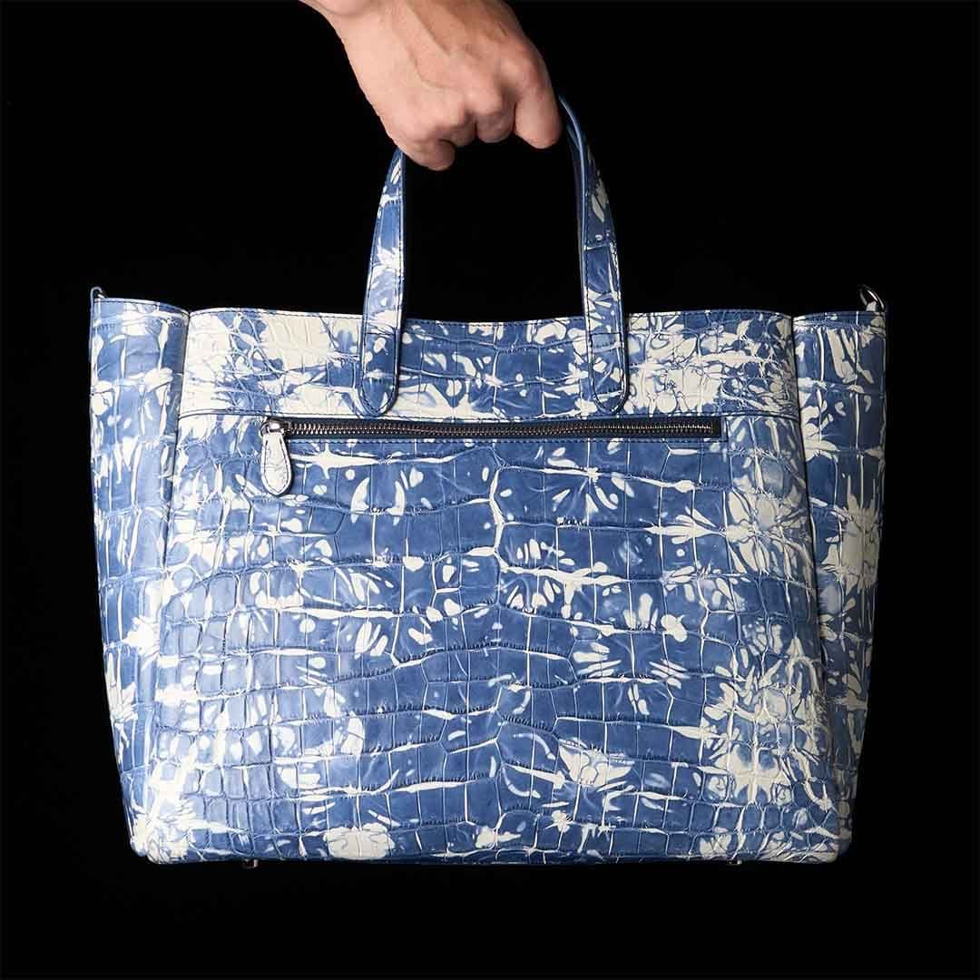 SPARK BLUE CROCO TOTE