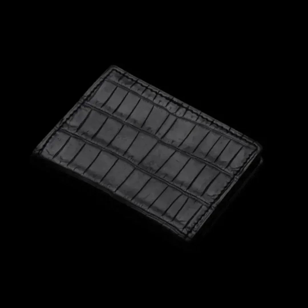 CROCODILE CARD CASE SUMIBLACK