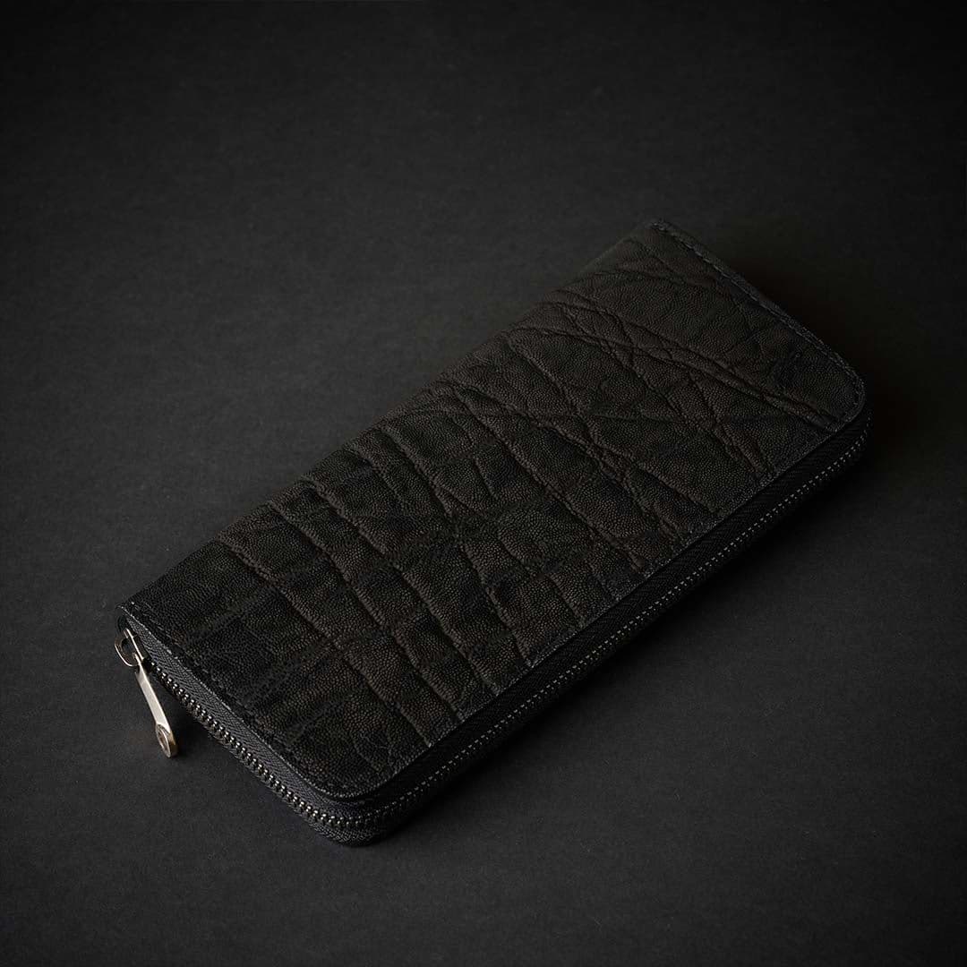 WILD ELEPHANT LONG WLT　エレファントレザー長財布　ブラック