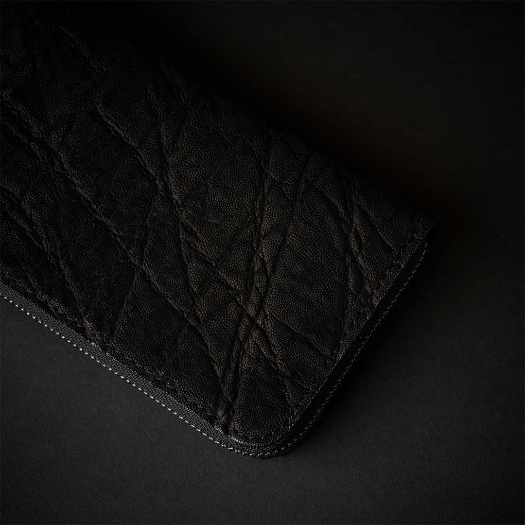 WILD ELEPHANT LONG WLT　エレファントレザー長財布　ブラック