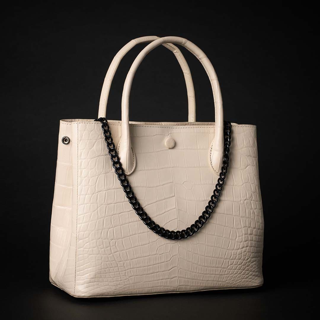 PREMIUM CROCO LOUNGE TOTE 極上クロコダイル トートバッグ_ CREAM