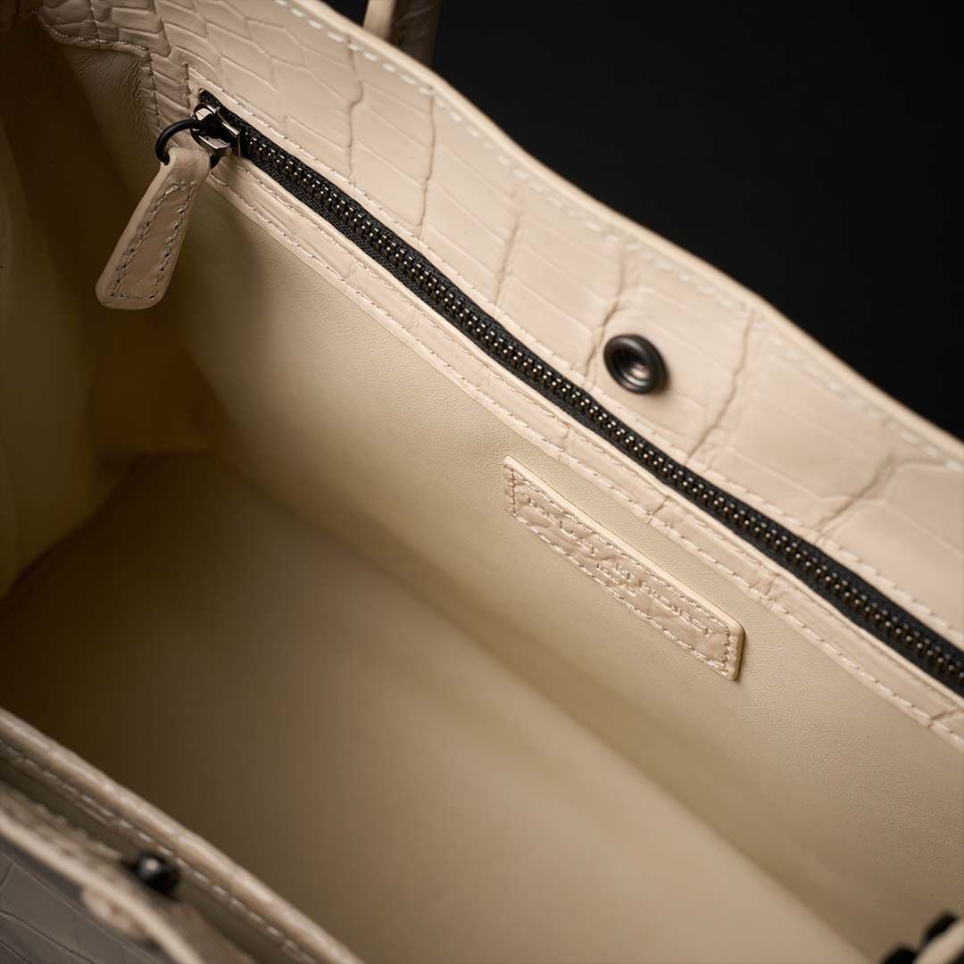 PREMIUM CROCO LOUNGE TOTE 極上クロコダイル トートバッグ_ CREAM