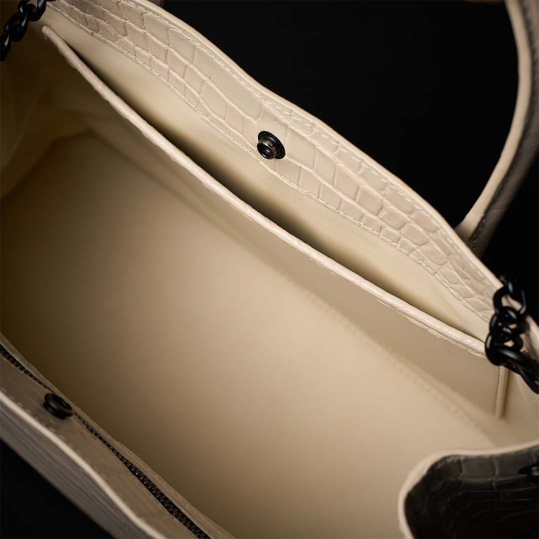 PREMIUM CROCO LOUNGE TOTE 極上クロコダイル トートバッグ_ CREAM