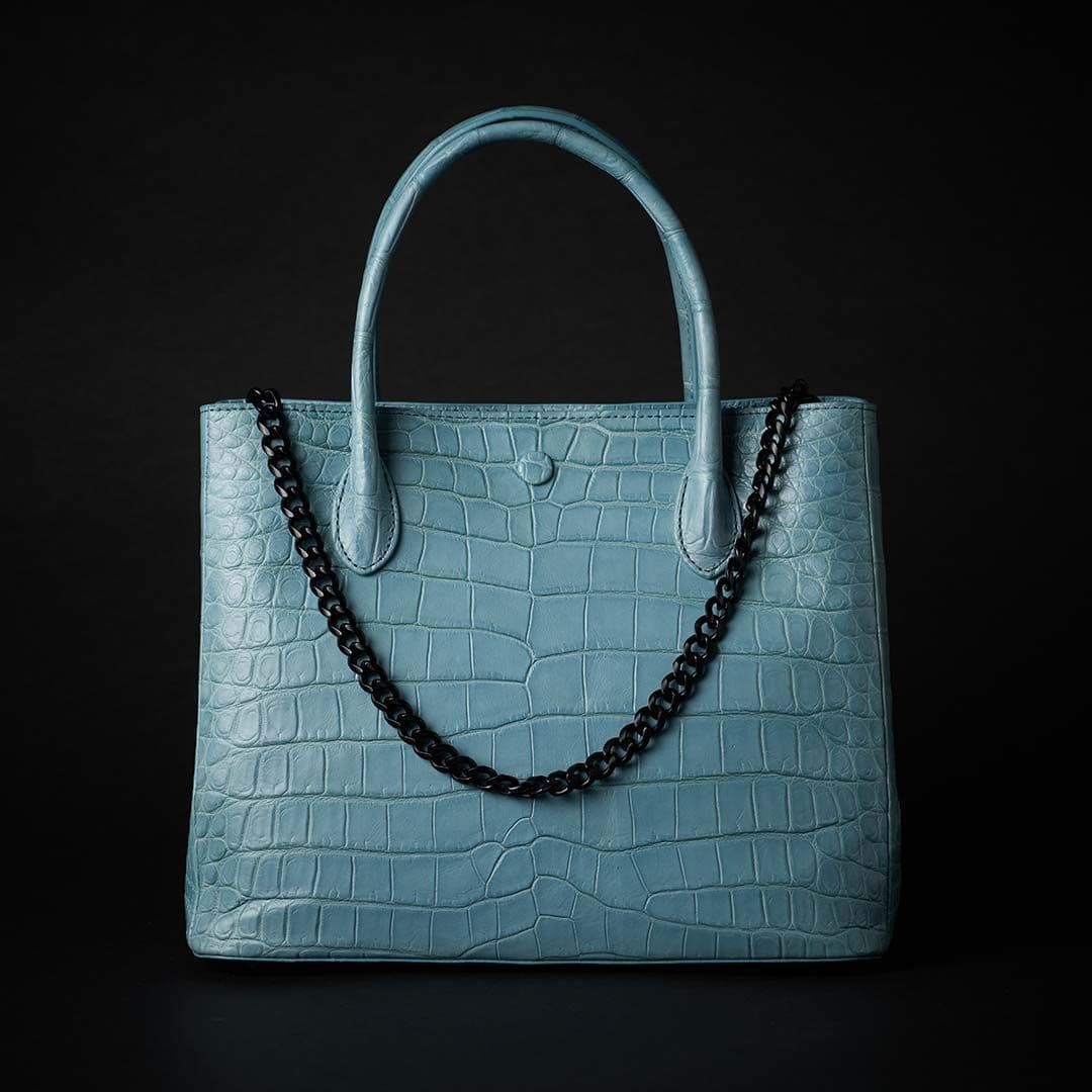 PREMIUM CROCO LOUNGE TOTE 極上クロコダイル トートバッグ_ ターコイズ