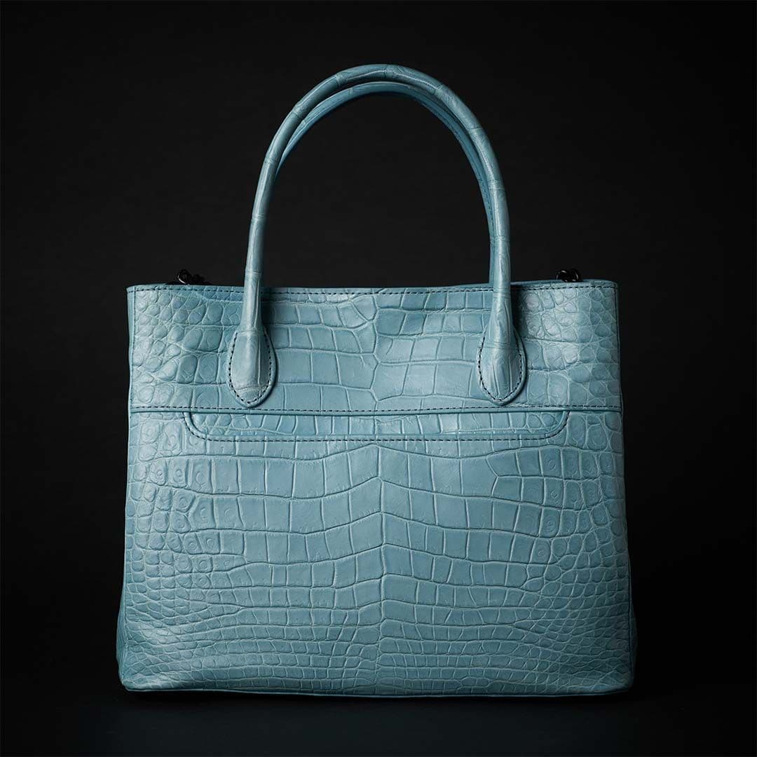 PREMIUM CROCO LOUNGE TOTE 極上クロコダイル トートバッグ_ ターコイズ