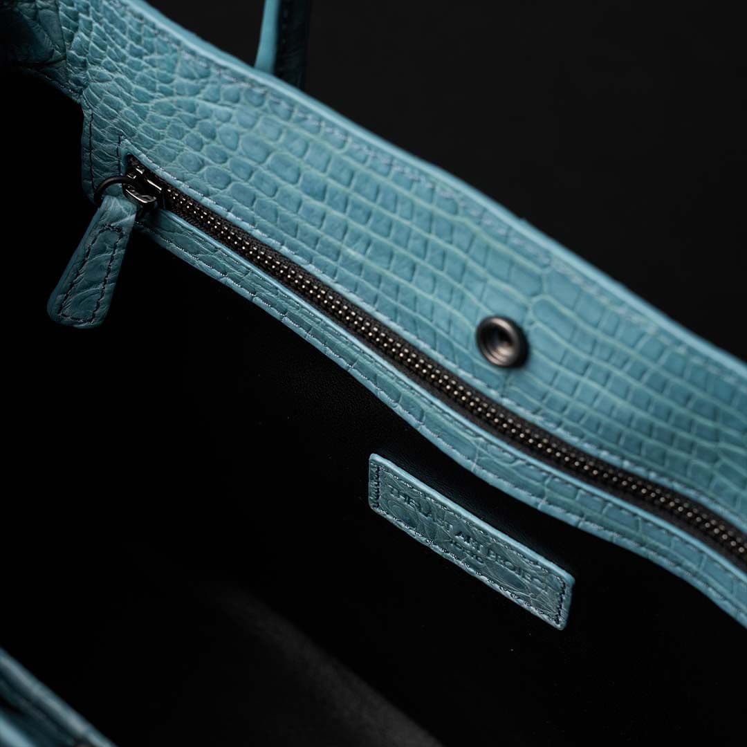 PREMIUM CROCO LOUNGE TOTE 極上クロコダイル トートバッグ_ ターコイズ