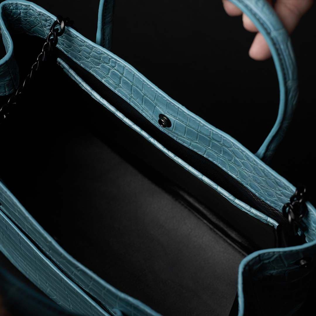 PREMIUM CROCO LOUNGE TOTE 極上クロコダイル トートバッグ_ ターコイズ