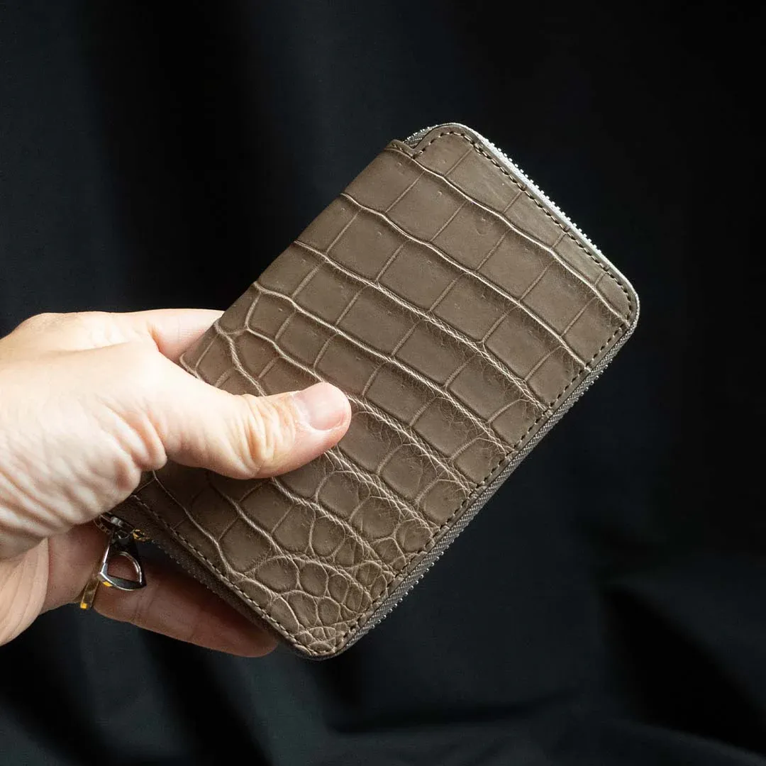 CRISTY SMART MID WLT .5 / CROCO TAUPEクロコダイル財布