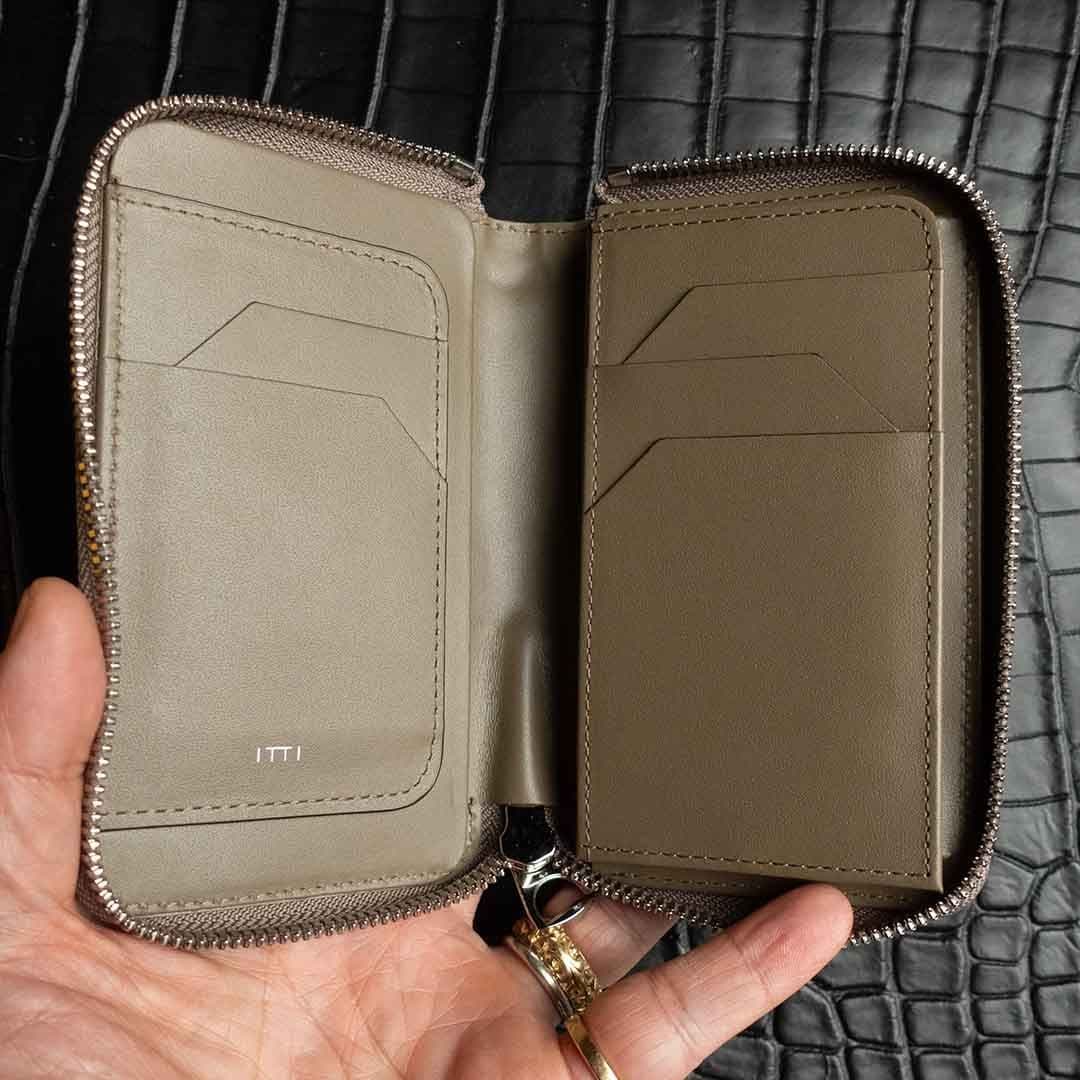 CRISTY SMART MID WLT .5 / CROCO TAUPEクロコダイル財布