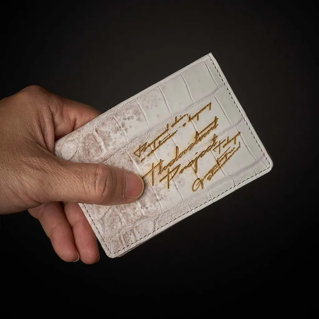 PREMIUM CROCO CARD CASE "EPIGRAPHIA" HIMALAYA
