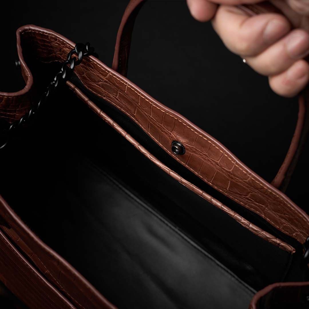 PREMIUM CROCO LOUNGE TOTE 極上クロコダイル トートバッグ_ BROWN