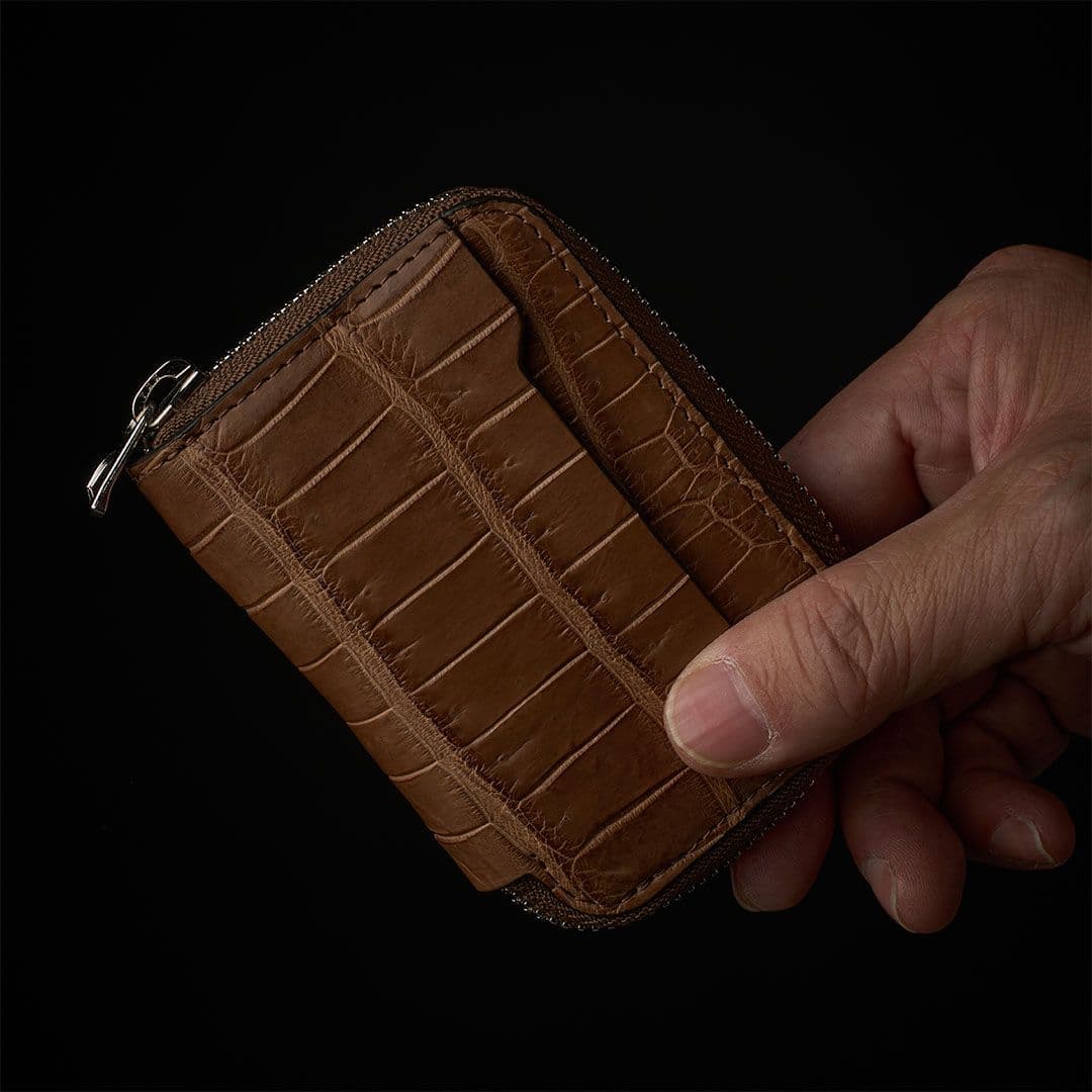 CRISTY COIN CARD WLT / CROCO ブラウン