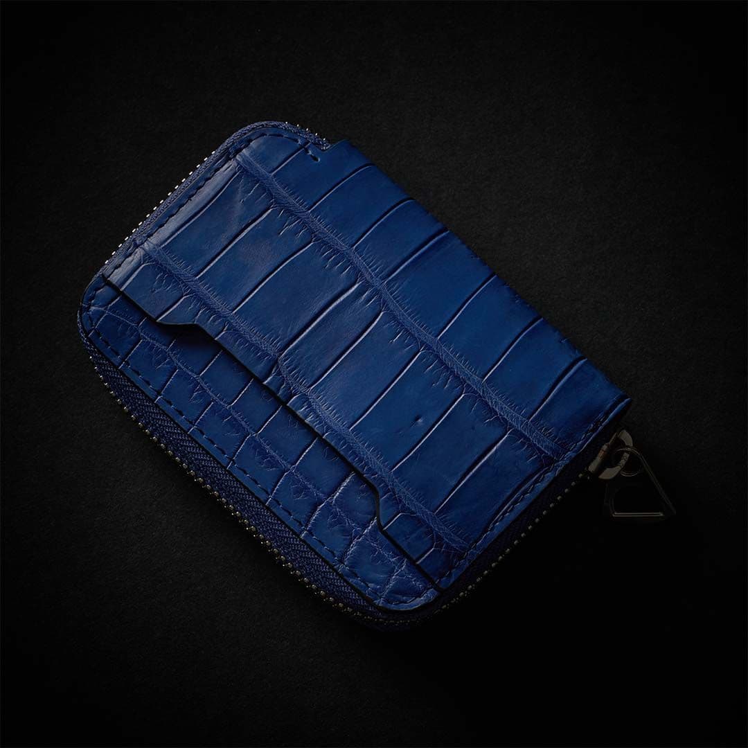 CRISTY COIN CARD WLT / CROCO ILブルー