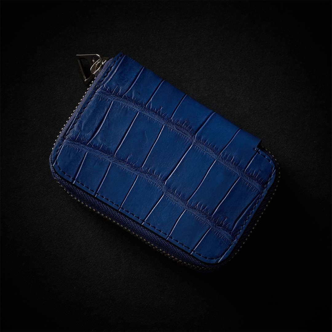 CRISTY COIN CARD WLT / CROCO ILブルー